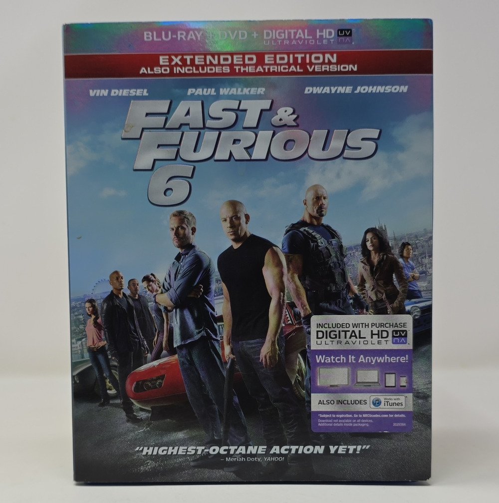 Universal Studios Fast & Furious 6 Extended Edition Blu-ray DVD Digital HD